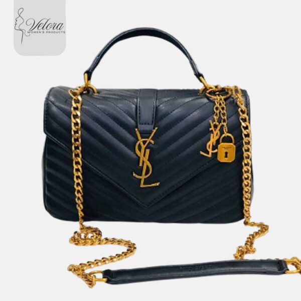 Stylish black-colored |YSL handbag