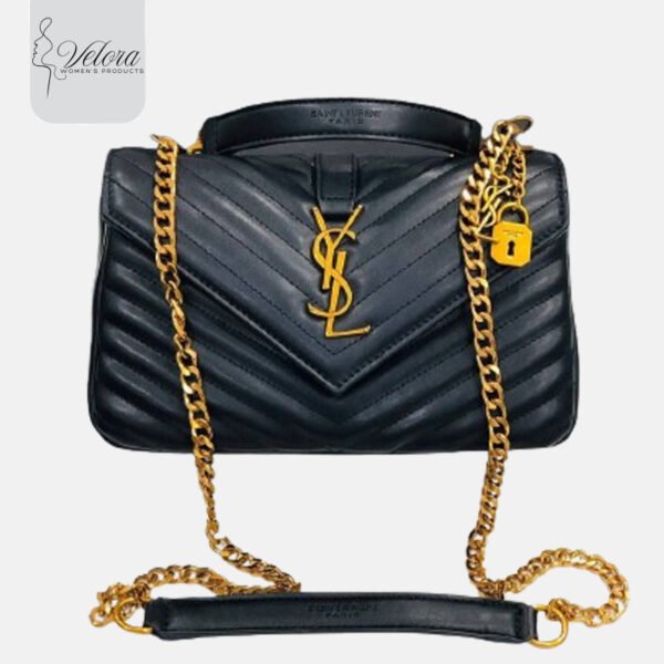 Stylish black-colored |YSL handbag - Image 2